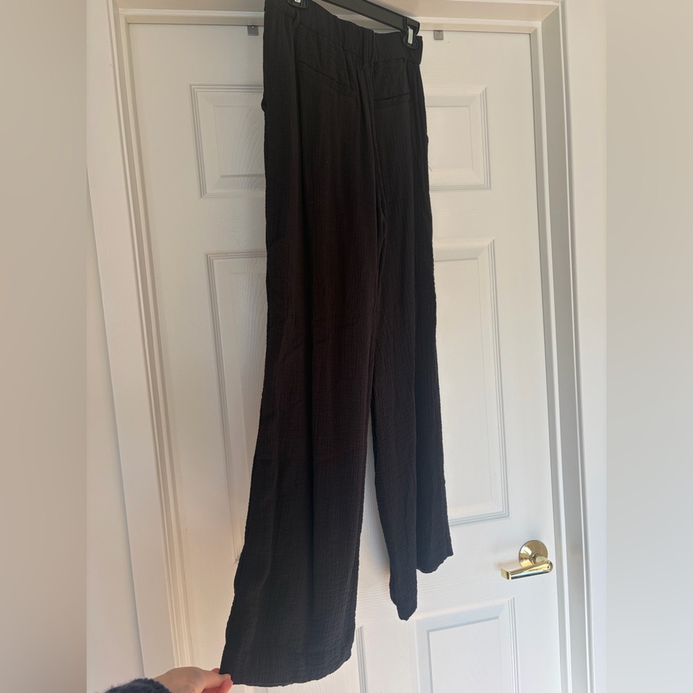 a new day black Crinkled Wide Leg Pants